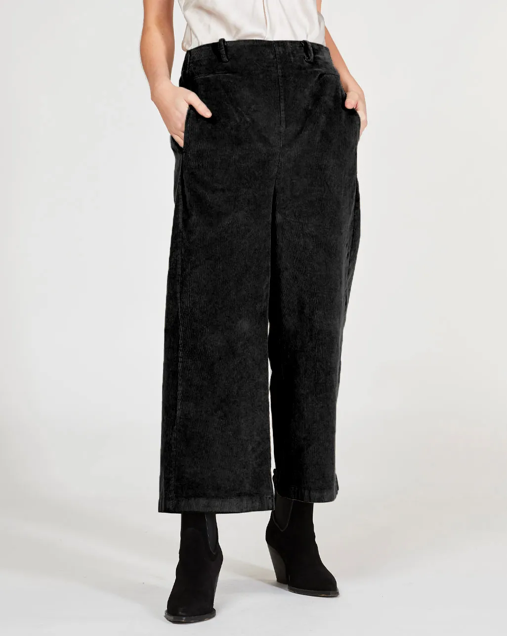 Wide Leg Slant Pocket Trousers