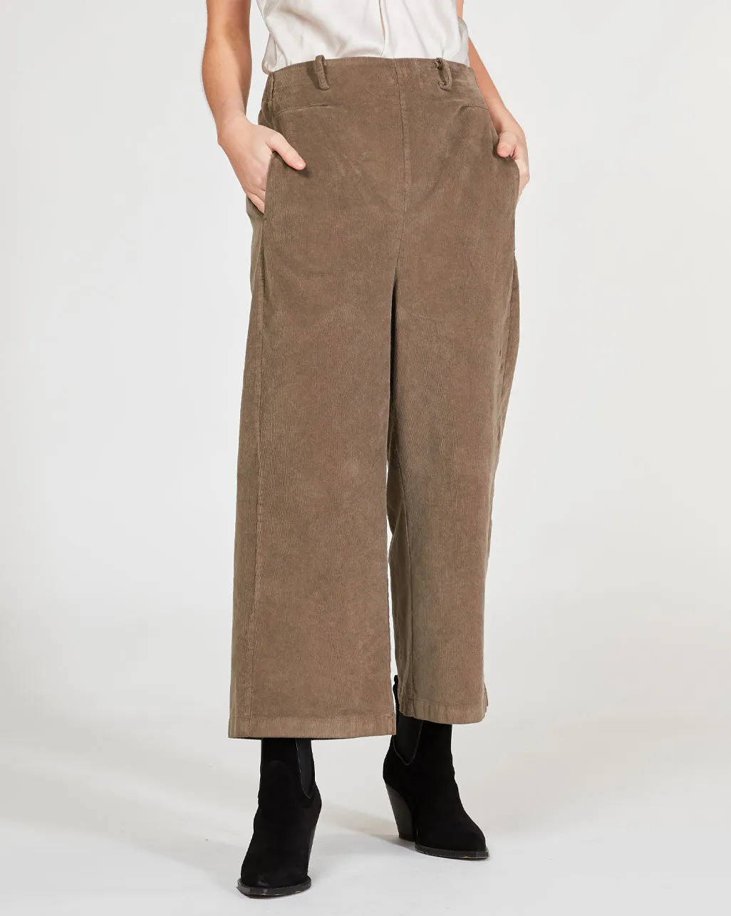 Wide Leg Slant Pocket Trousers