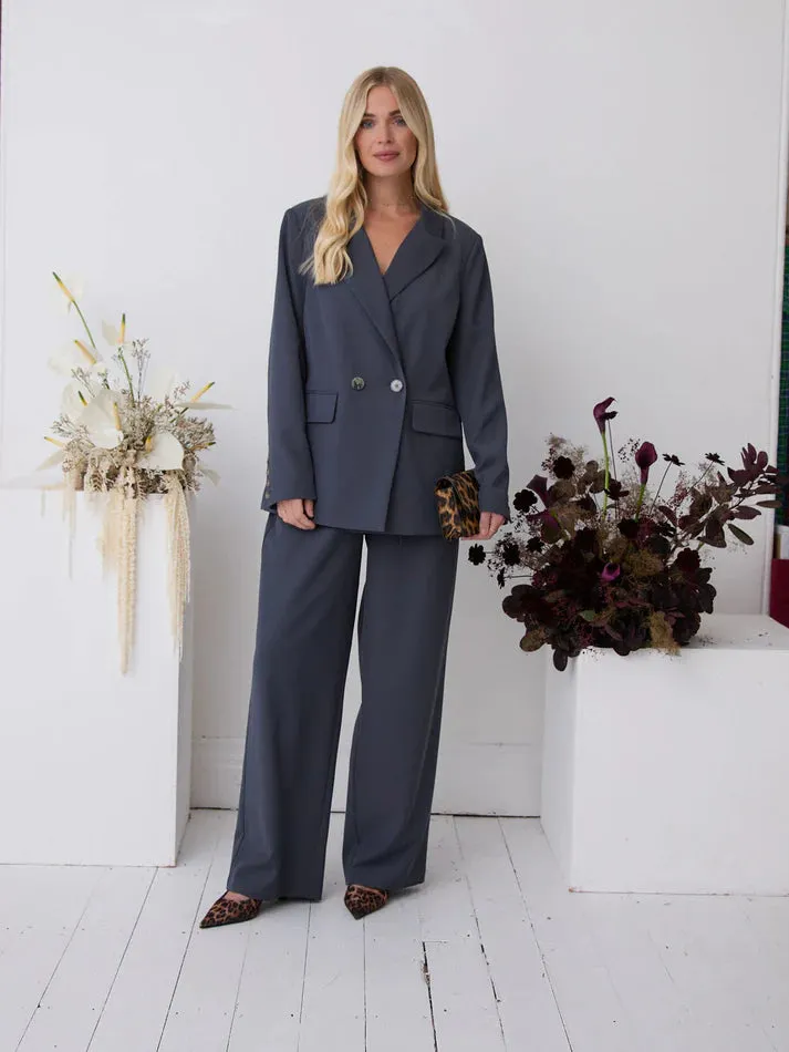 Wide Leg Slate Comfort Trousers