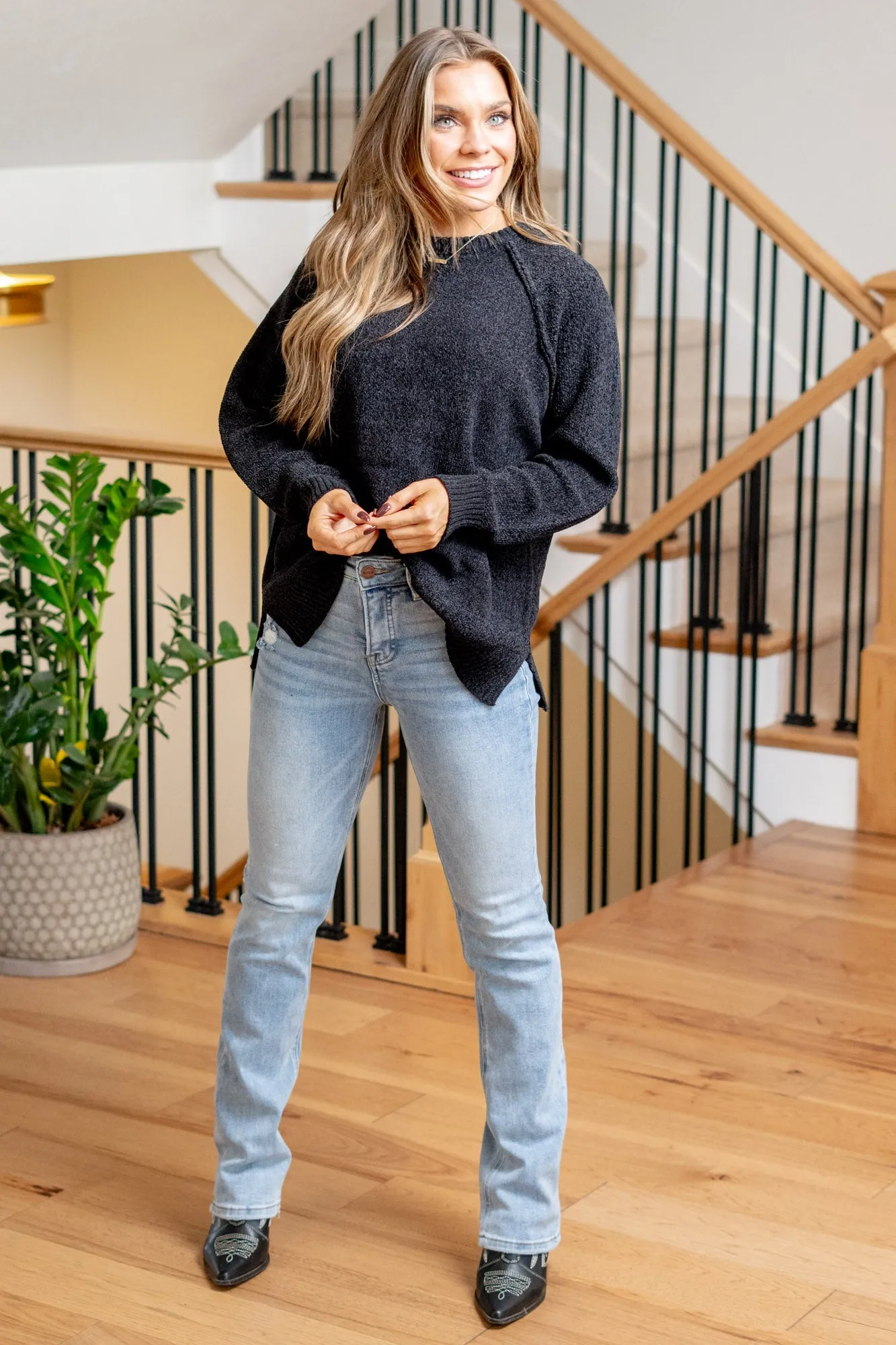 Wildflower Blues High Rise Tummy Control Top Straight Leg