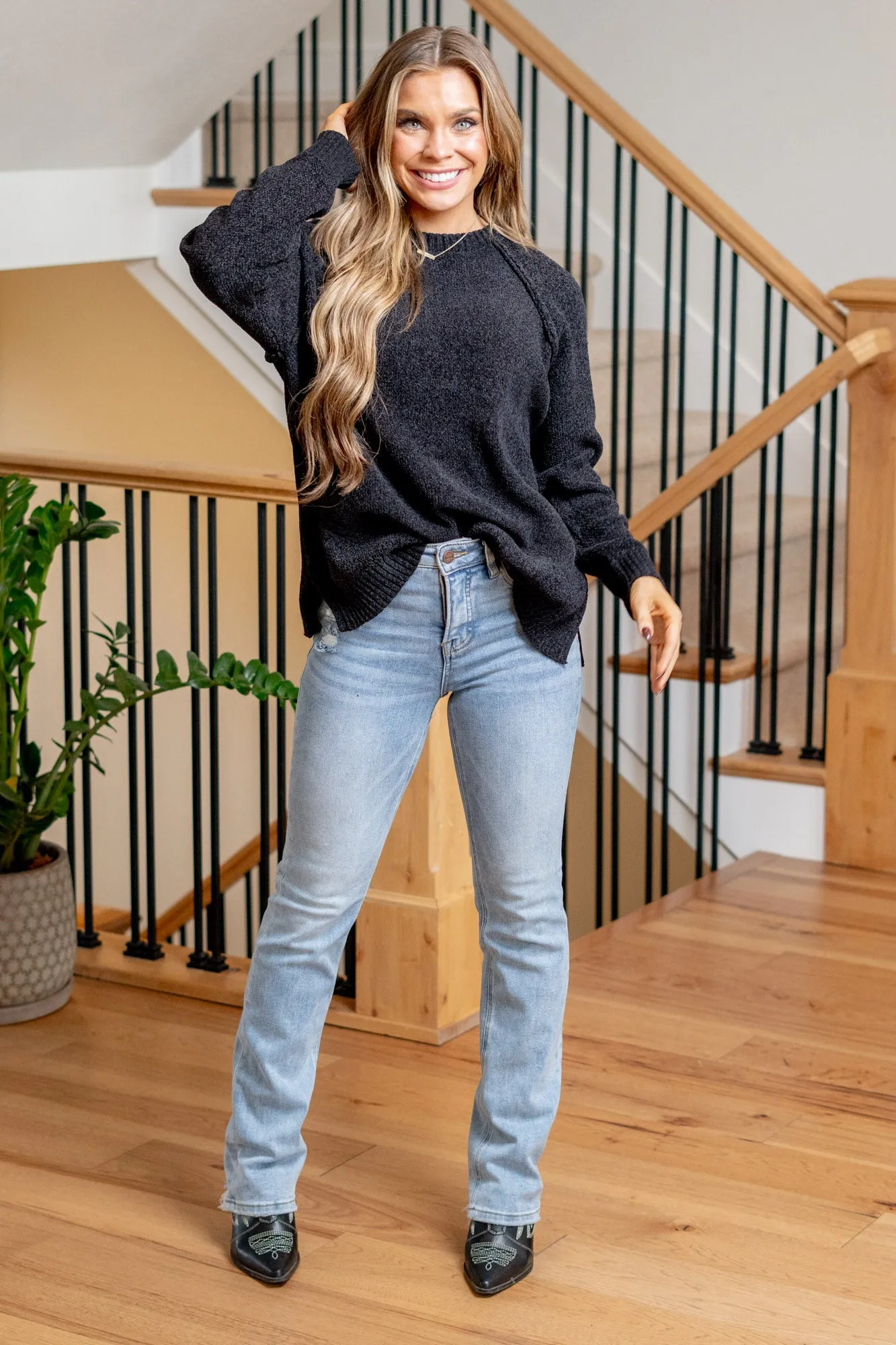 Wildflower Blues High Rise Tummy Control Top Straight Leg