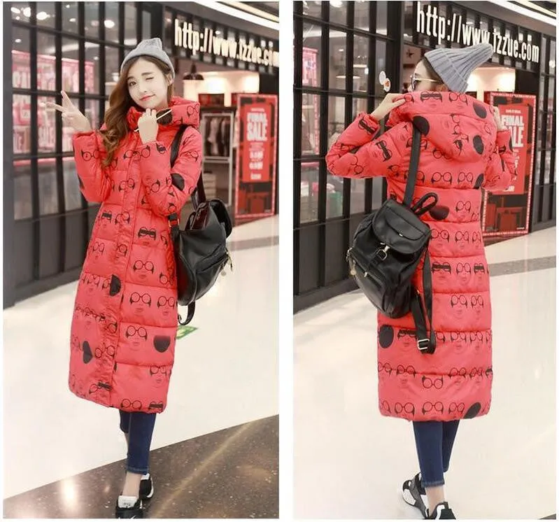 Winter Women's Cotton Slim Long Coat Hooded Parka Jackets Coats White Overcoat Plus Size Down Parkas