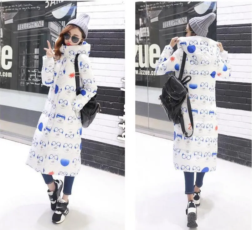 Winter Women's Cotton Slim Long Coat Hooded Parka Jackets Coats White Overcoat Plus Size Down Parkas