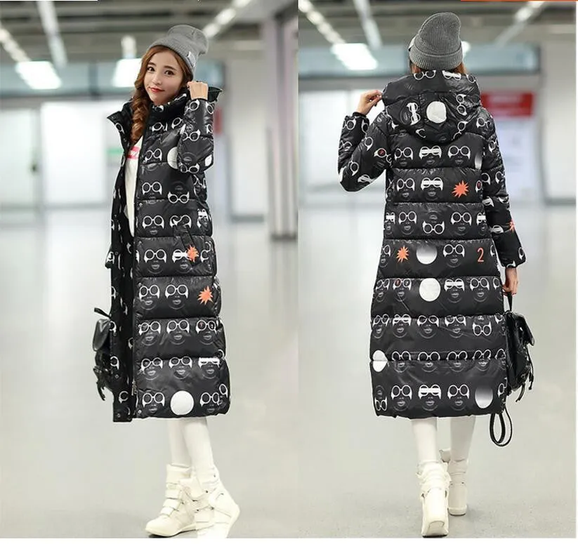 Winter Women's Cotton Slim Long Coat Hooded Parka Jackets Coats White Overcoat Plus Size Down Parkas