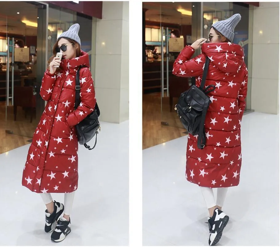 Winter Women's Cotton Slim Long Coat Hooded Parka Jackets Coats White Overcoat Plus Size Down Parkas