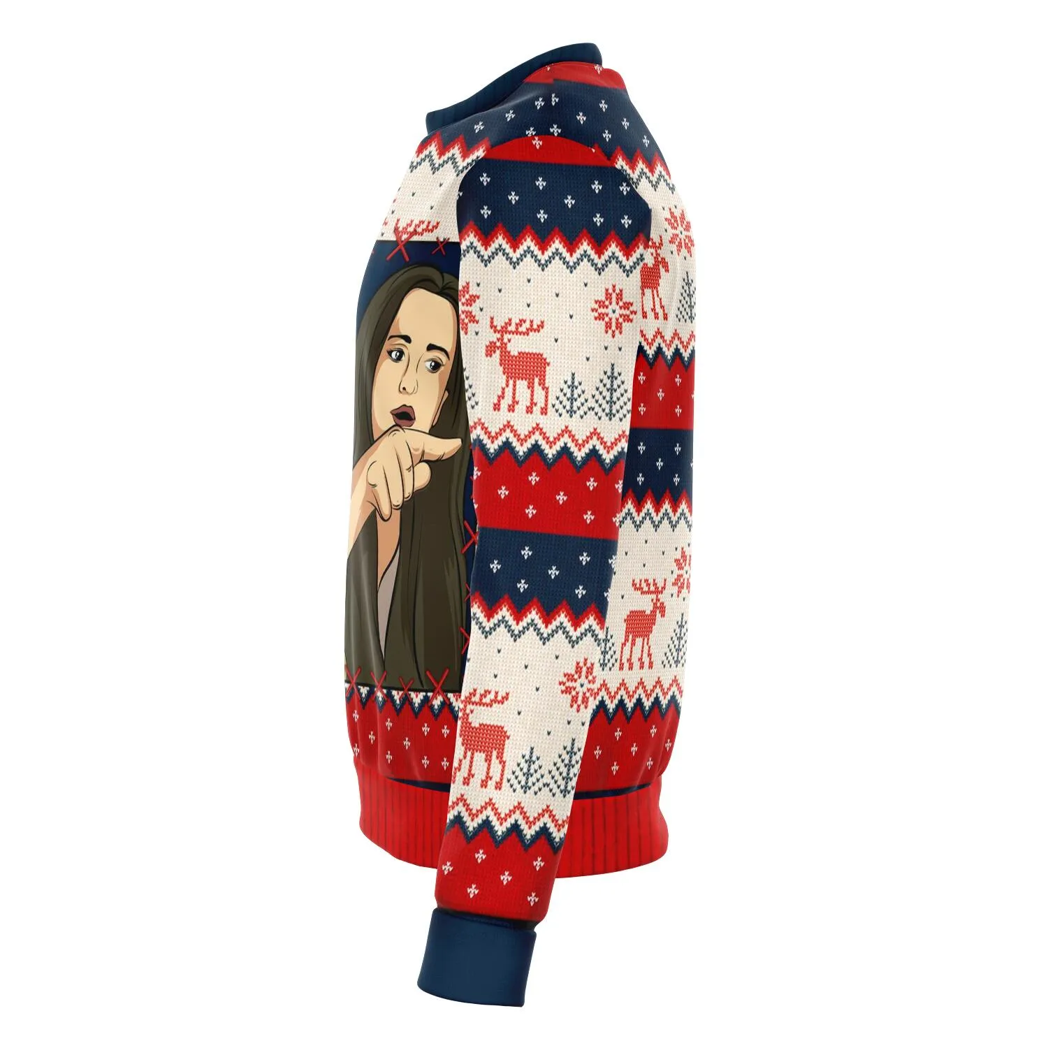 Woman Yelling at a Cat Ugly Christmas Meme Sweatshirt