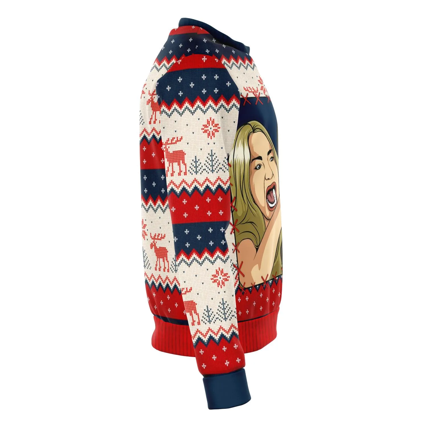Woman Yelling at a Cat Ugly Christmas Meme Sweatshirt