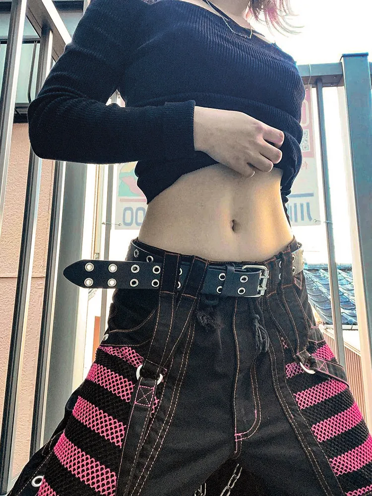 Women Low Waist Pockets Wide Leg Pants Sweatpants