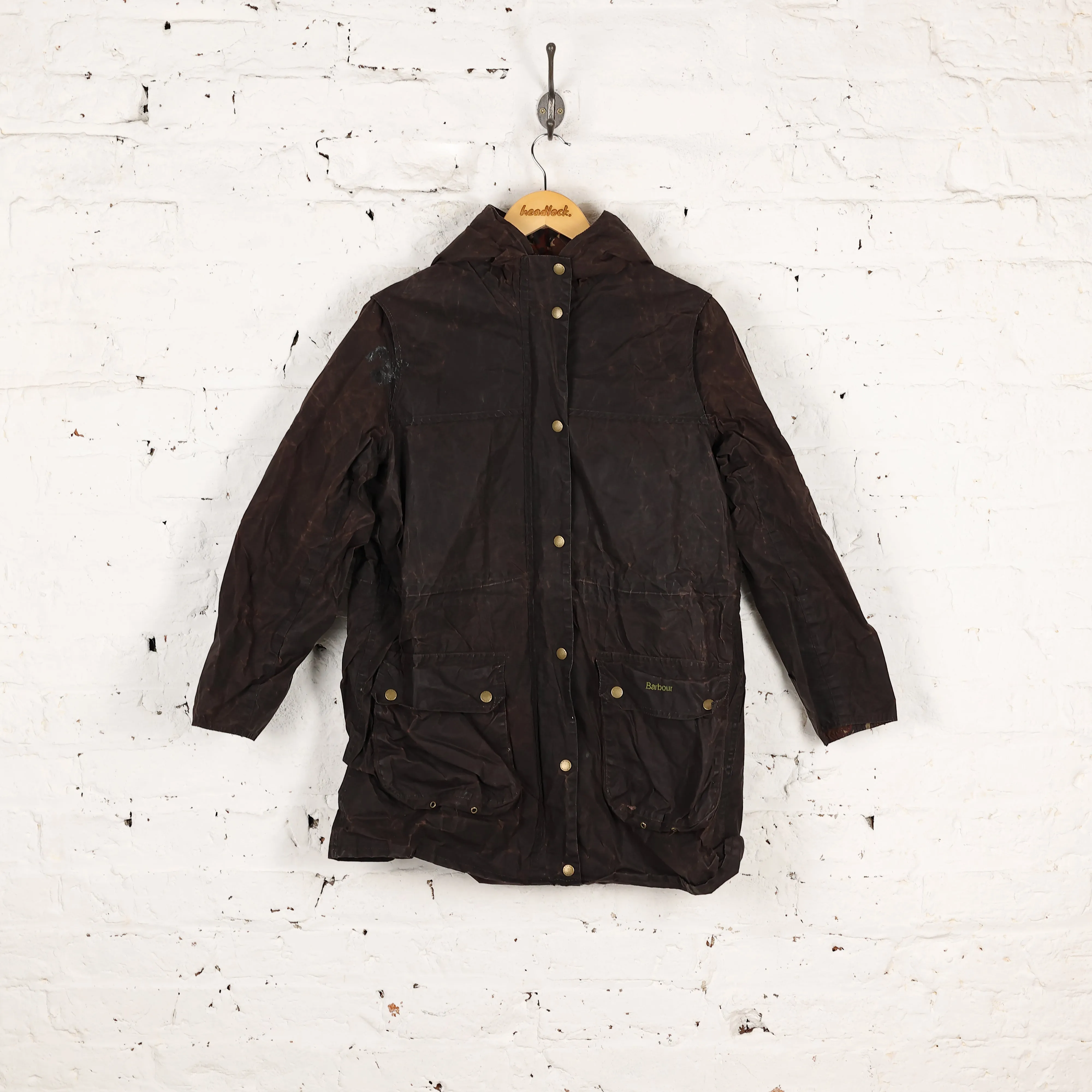 Women's Barbour Marsworth Durham Wax Parka Jacket Coat - Brown - Women's L