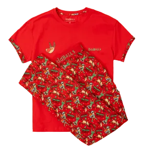 Womens Long Pyjamas - Rudolph - Trousers & T-Shirt