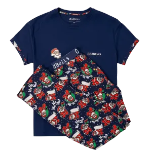 Womens Long Pyjamas - Santa - Trousers & T-Shirt
