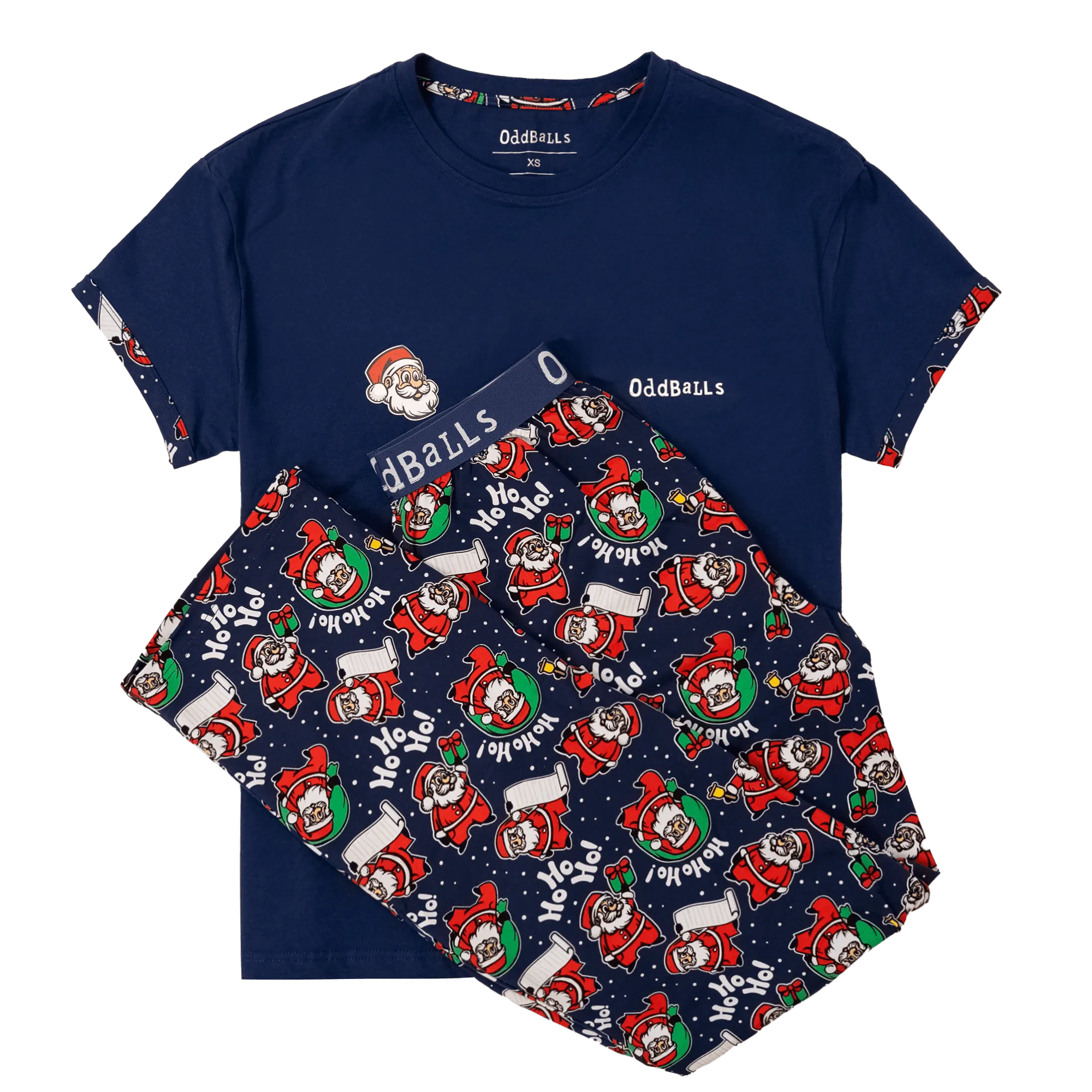 Womens Long Pyjamas - Santa - Trousers & T-Shirt
