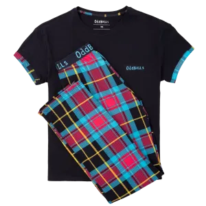 Womens Long Pyjamas - Tartan - Trousers & T-Shirt