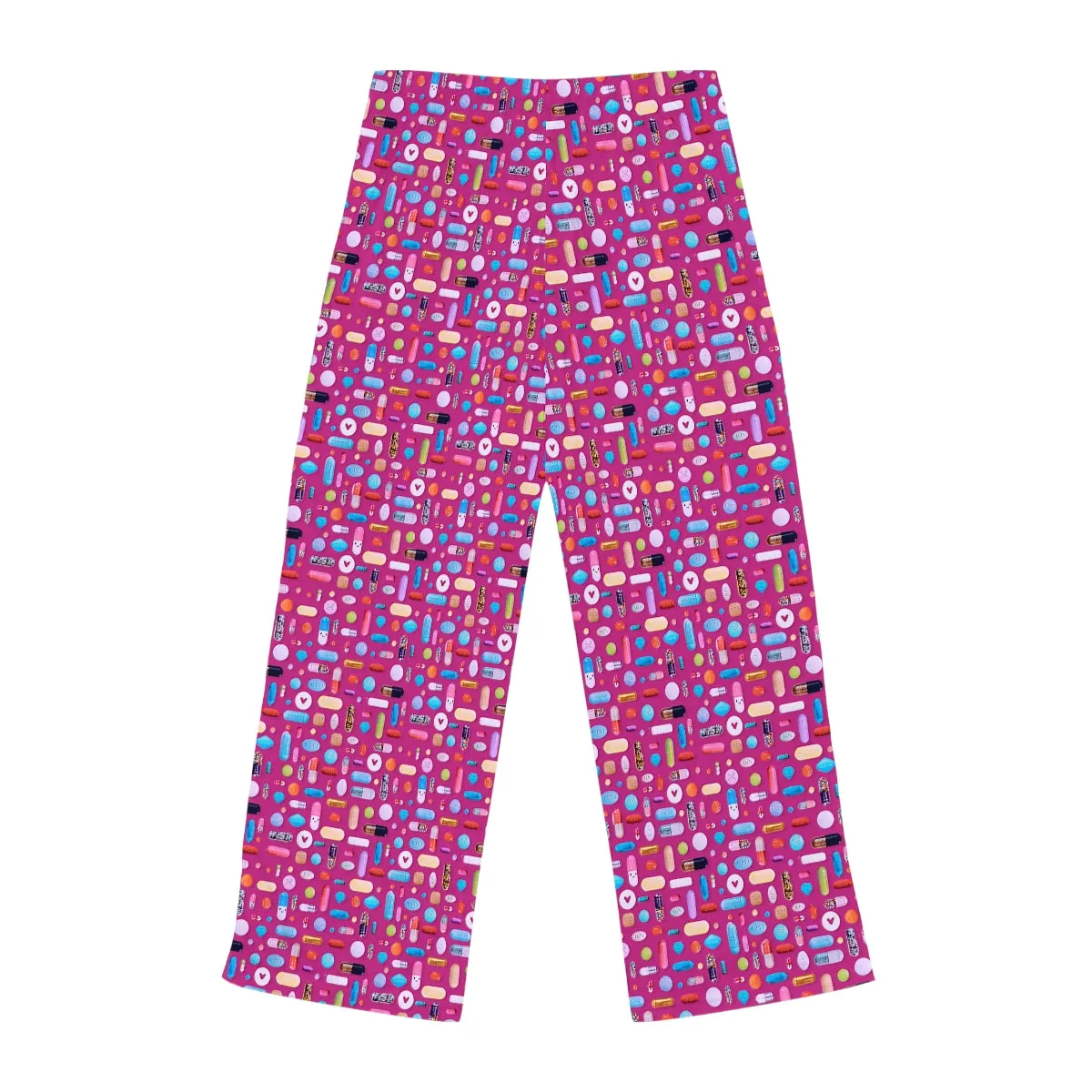 Women's Pink Pill Grid Pajama Pants