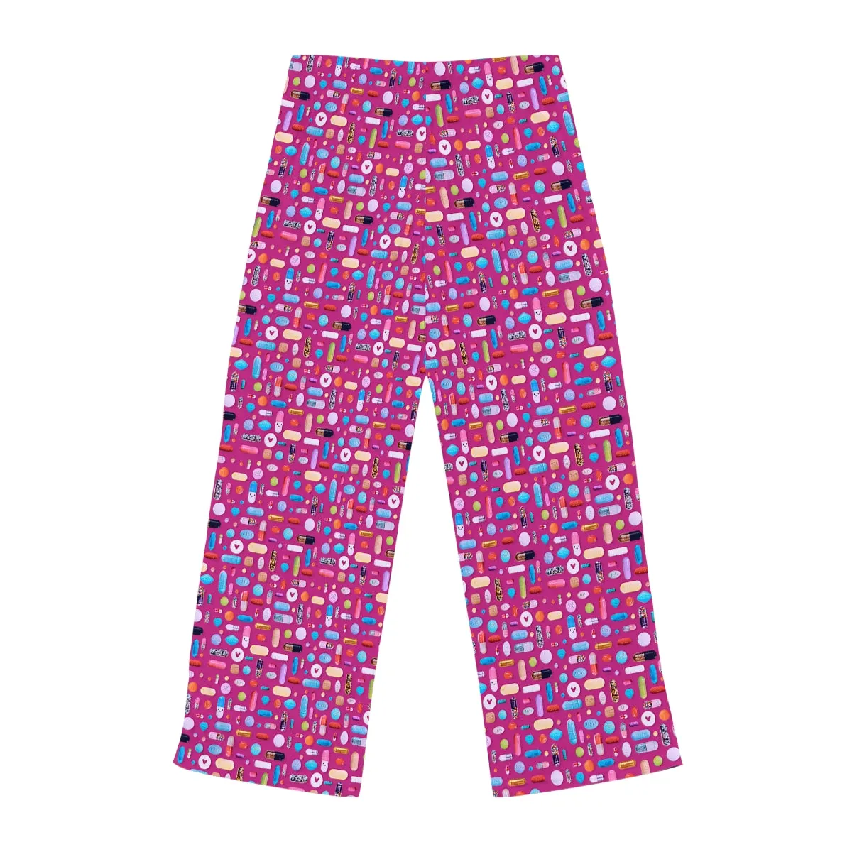 Women's Pink Pill Grid Pajama Pants