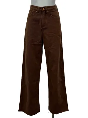 Wood Brown High Waist Straight Jeans