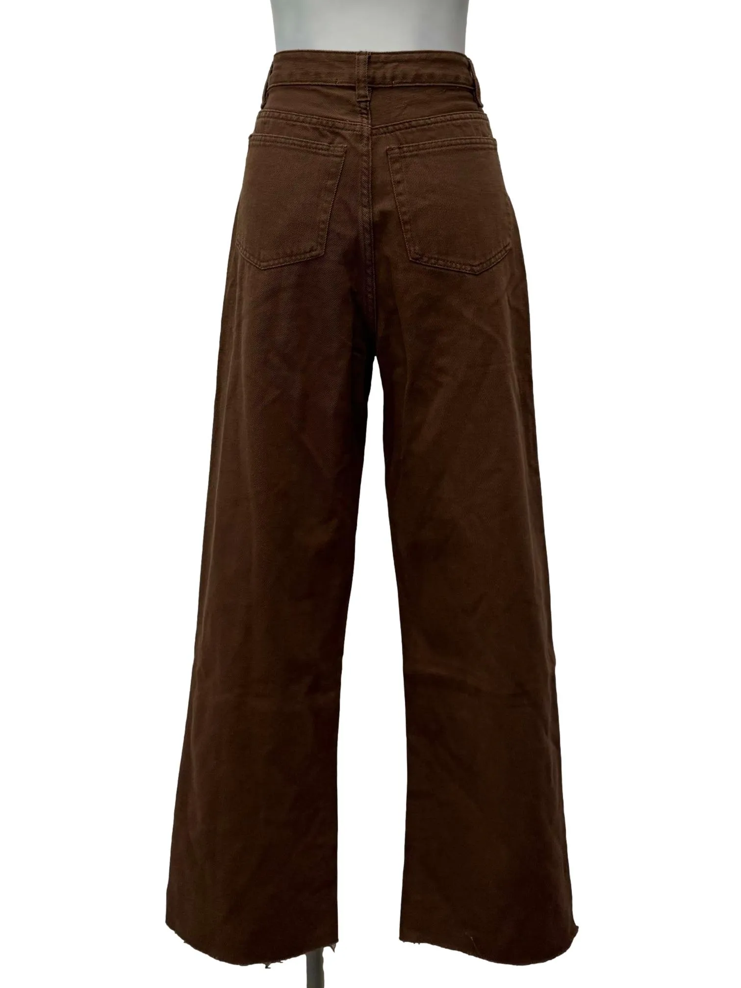 Wood Brown High Waist Straight Jeans