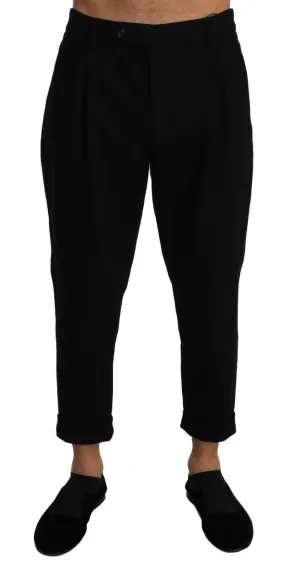 Wool Slim Cropped Trousers Pants