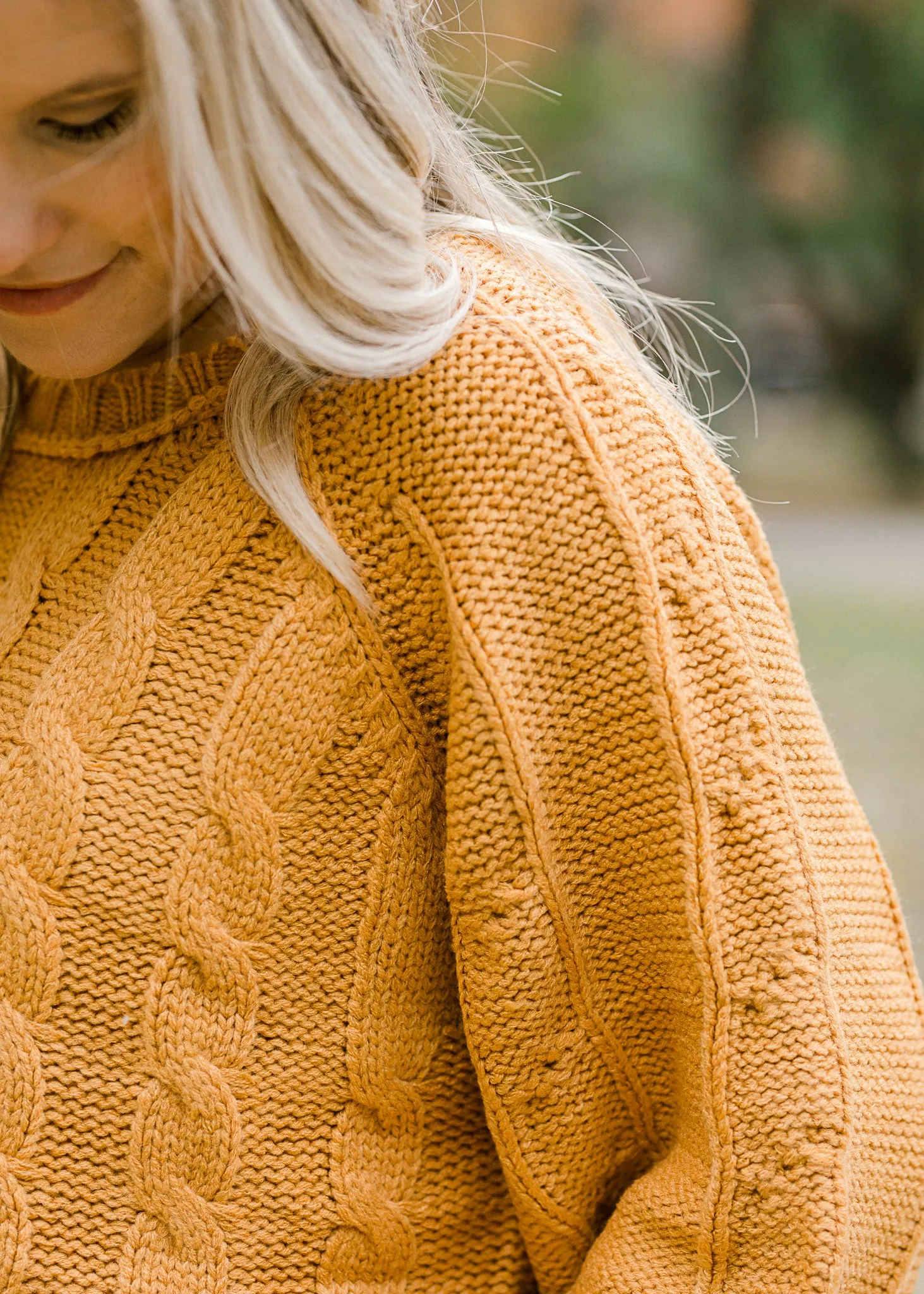 X Goldenrod Cable Knit Layering Sweater