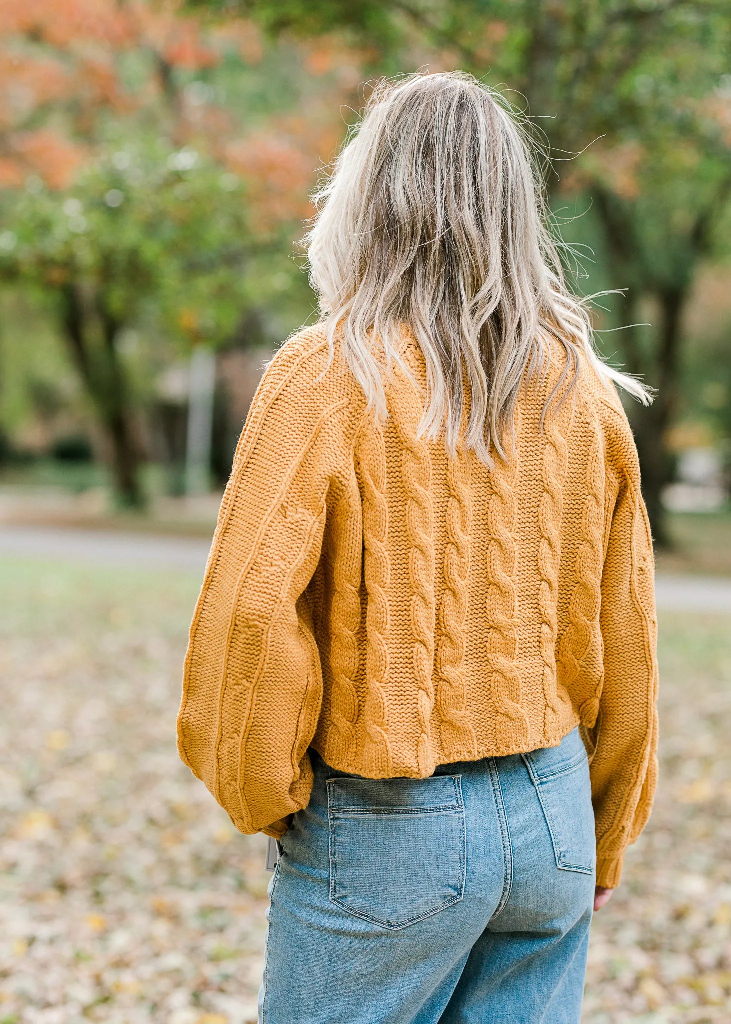 X Goldenrod Cable Knit Layering Sweater