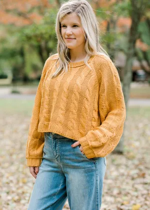 X Goldenrod Cable Knit Layering Sweater
