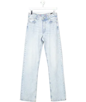 ZARA Blue Trf Wide-leg Diamanté Jeans UK 6