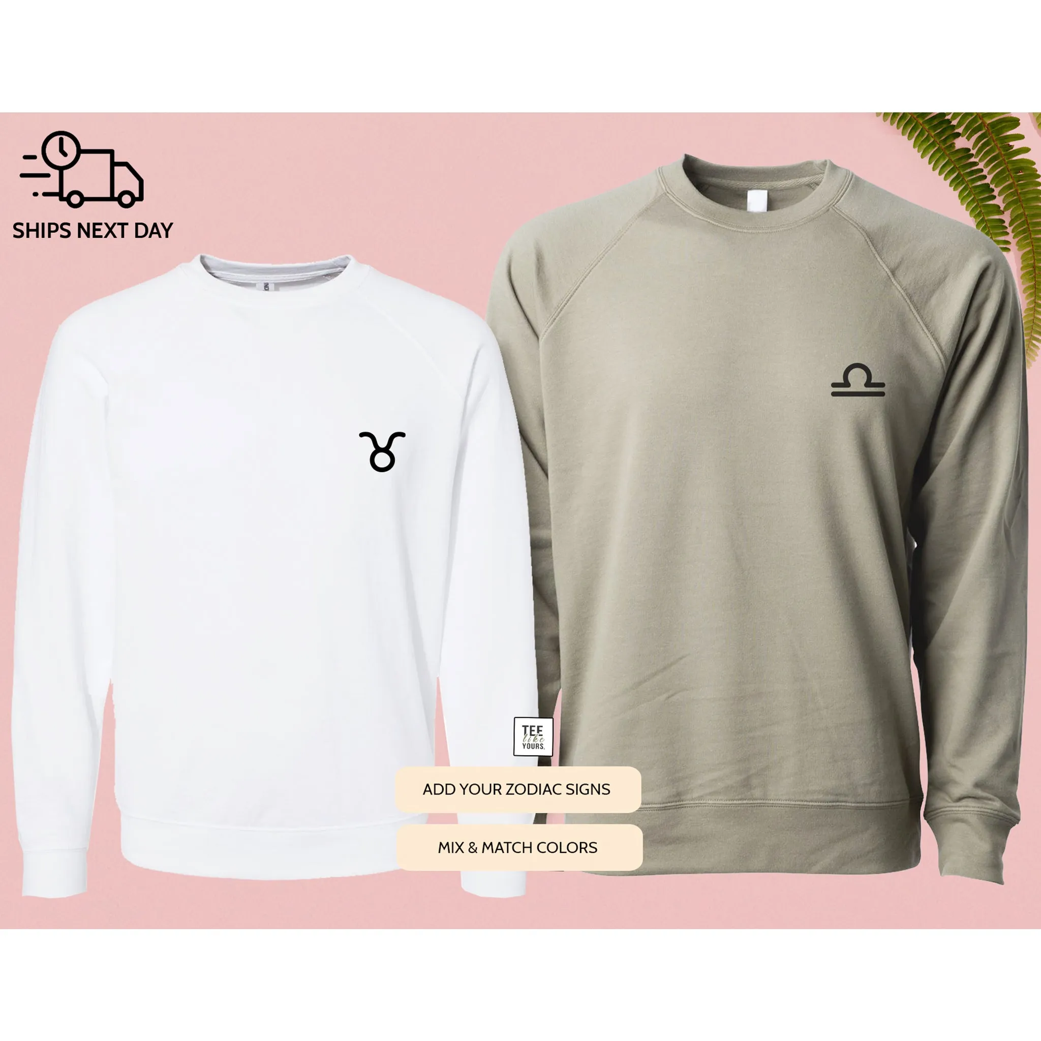 Zodiac Couple Matching Sweatshirts - WHITE